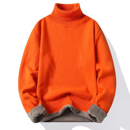 Sweatwear Mens Anti-pilling High Quality Knitted Turtleneck Sweater Slim Fit Long Sleeve Pullover Solid Color Trend Men Clothing - ZOOMNSTORE