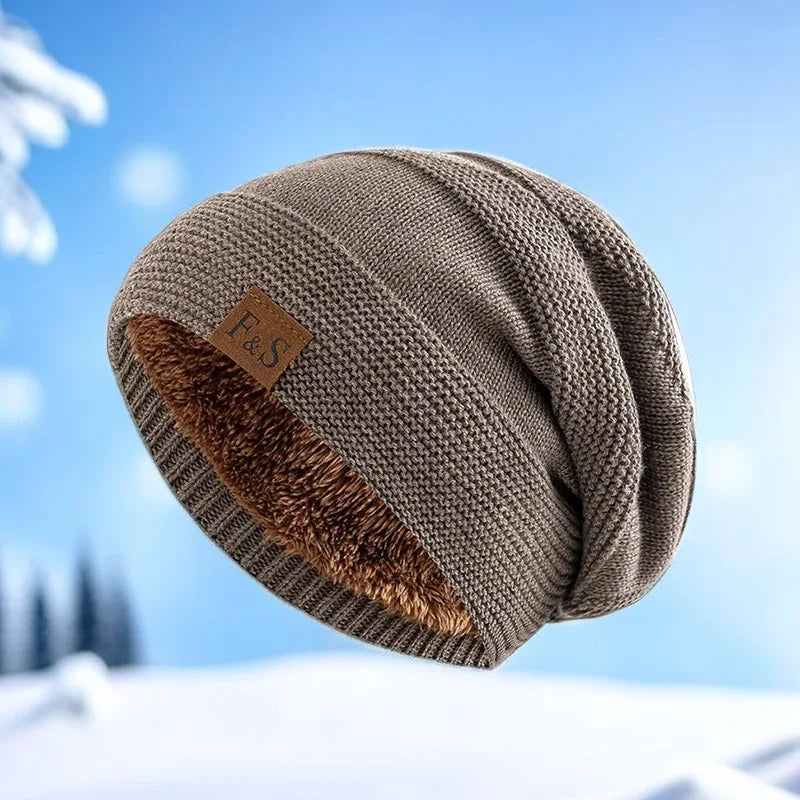Knitted Winter Hat - Clip-On Beanie With Velvet Ear Protection, Windproof Cold Weather Hat - ZOOMNSTORE