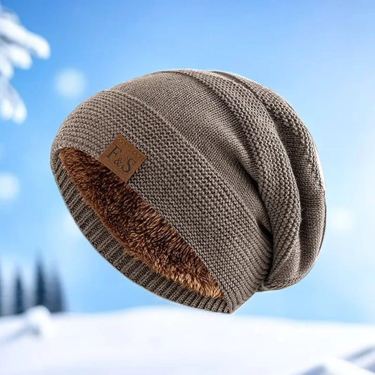Knitted Winter Hat - Clip-On Beanie With Velvet Ear Protection, Windproof Cold Weather Hat - ZOOMNSTORE