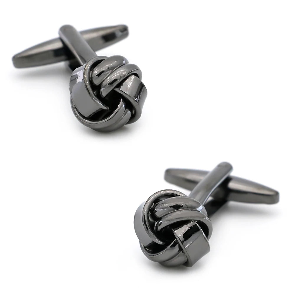 Brass Knot Cuff Links - Woven Ball Design for Mens Wedding Fashion - ZOOMNSTORE