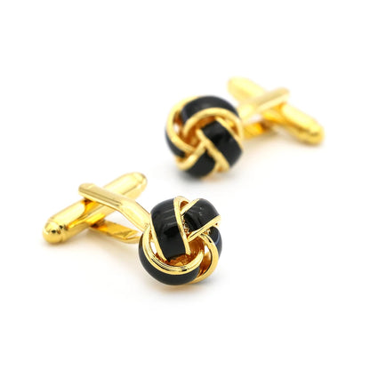 Brass Knot Cuff Links - Woven Ball Design for Mens Wedding Fashion - ZOOMNSTORE