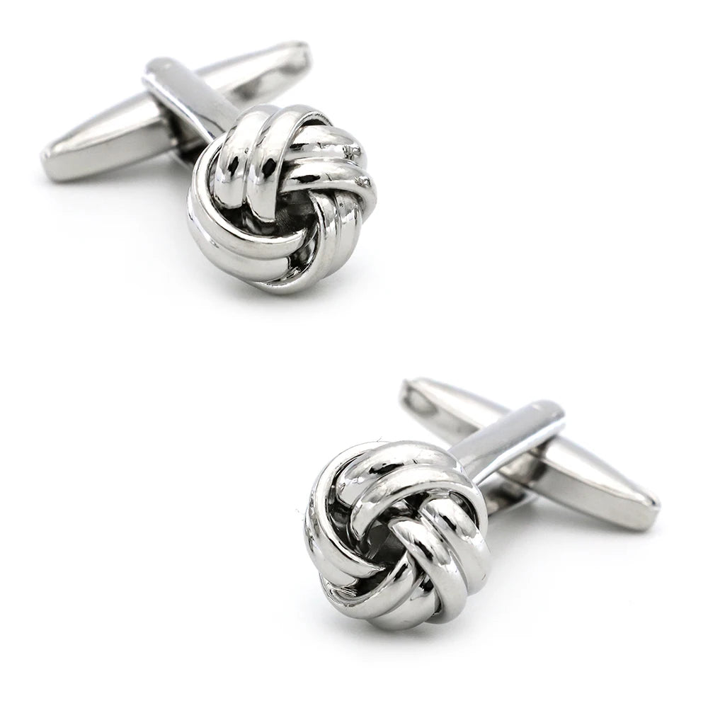 Brass Knot Cuff Links - Woven Ball Design for Mens Wedding Fashion - ZOOMNSTORE