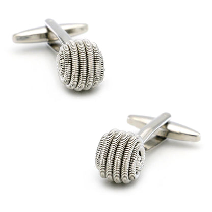 Brass Knot Cuff Links - Woven Ball Design for Mens Wedding Fashion - ZOOMNSTORE