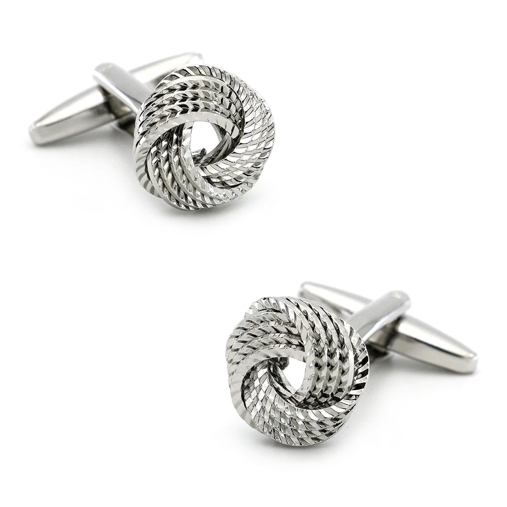 Brass Knot Cuff Links - Woven Ball Design for Mens Wedding Fashion - ZOOMNSTORE
