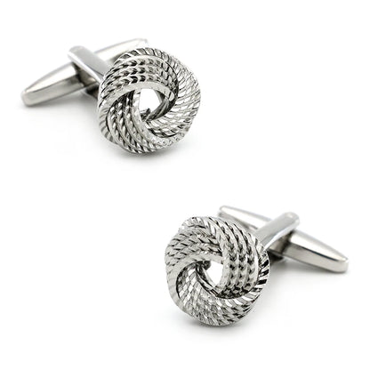 Brass Knot Cuff Links - Woven Ball Design for Mens Wedding Fashion - ZOOMNSTORE