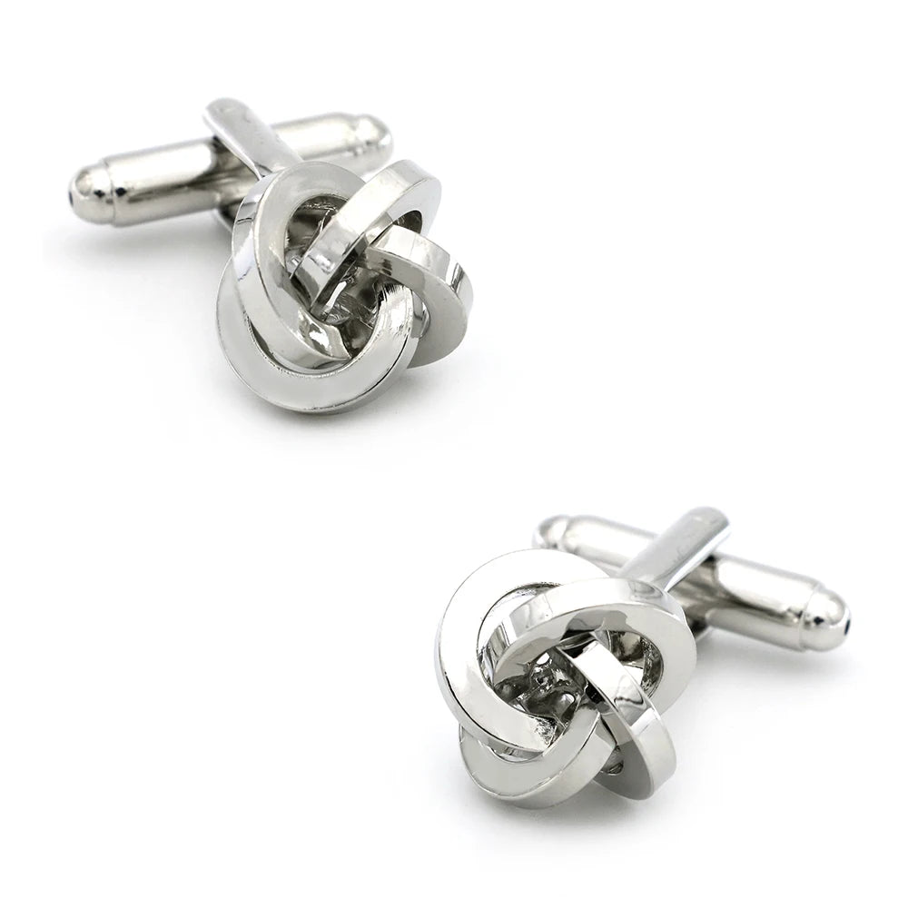 Brass Knot Cuff Links - Woven Ball Design for Mens Wedding Fashion - ZOOMNSTORE