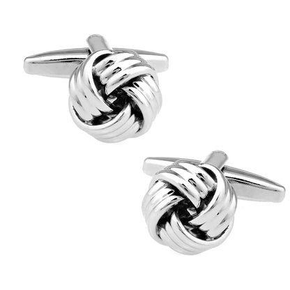 Brass Knot Cuff Links - Woven Ball Design for Mens Wedding Fashion - ZOOMNSTORE