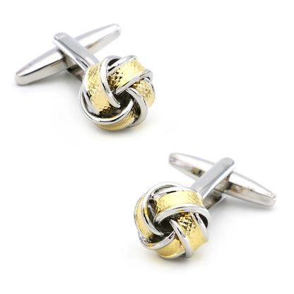 Brass Knot Cuff Links - Woven Ball Design for Mens Wedding Fashion - ZOOMNSTORE