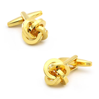 Brass Knot Cuff Links - Woven Ball Design for Mens Wedding Fashion - ZOOMNSTORE