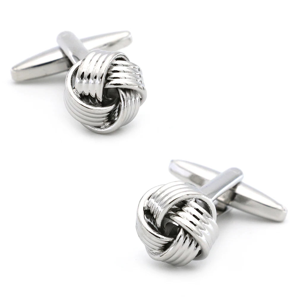 Brass Knot Cuff Links - Woven Ball Design for Mens Wedding Fashion - ZOOMNSTORE