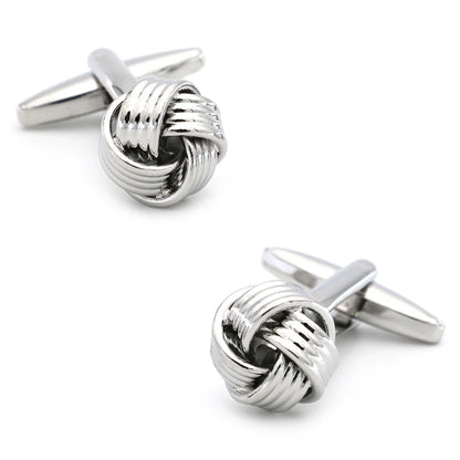 Brass Knot Cuff Links - Woven Ball Design for Mens Wedding Fashion - ZOOMNSTORE
