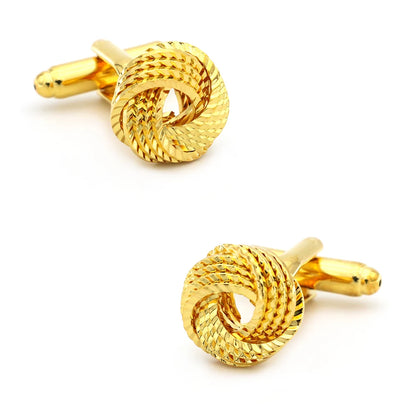 Brass Knot Cuff Links - Woven Ball Design for Mens Wedding Fashion - ZOOMNSTORE