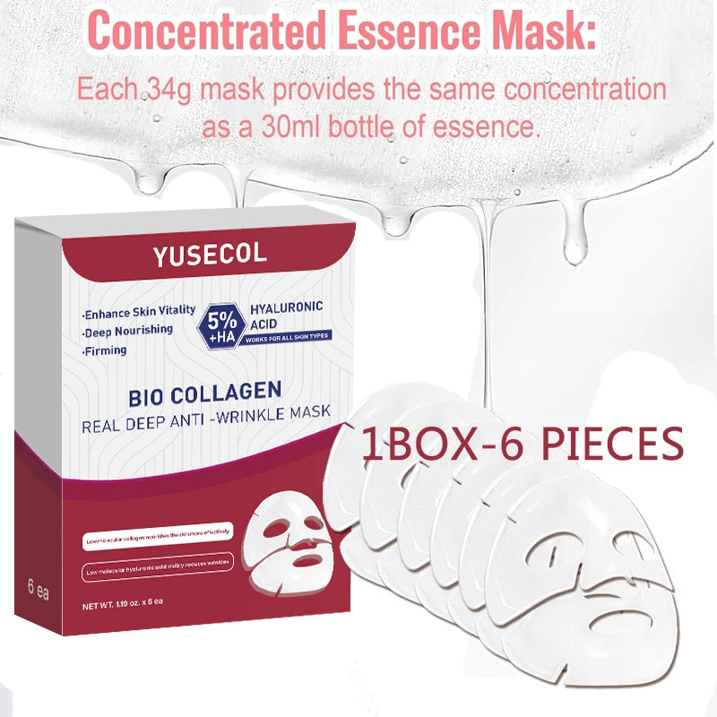 Korean Bio Collagen Face Mask - Anti-Aging Hydrating  Whitening Skin Care - ZOOMNSTORE