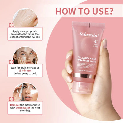 Korean Collagen Overnight Peel-Off Mask - Hydrating Night Care Cream 75ml - ZOOMNSTORE