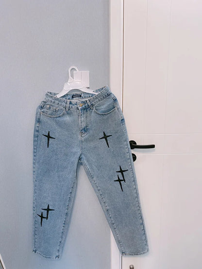 Korean Fashion Baggy Wide Leg Jeans - Mens Casual Loose Denim Pants - ZOOMNSTORE