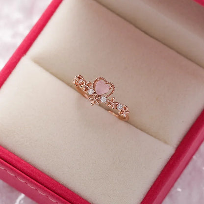 Korean Delicate Flowers Rings for Women Girls Temperament Micro-inlaid Crystal Zircon Finger Rings Party Jewelry Accessories - ZOOMNSTORE