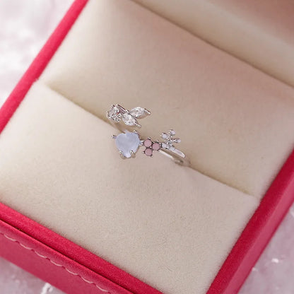 Korean Delicate Flowers Rings for Women Girls Temperament Micro-inlaid Crystal Zircon Finger Rings Party Jewelry Accessories - ZOOMNSTORE