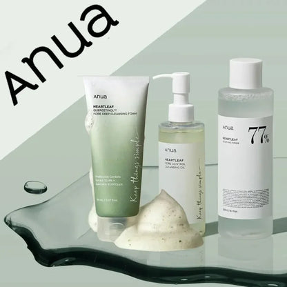 Anua Heartleaf Skin Care Set - 77 Toner  Deep Cleansing Oil - ZOOMNSTORE