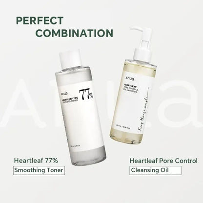 Anua Heartleaf Skin Care Set - 77 Toner  Deep Cleansing Oil - ZOOMNSTORE