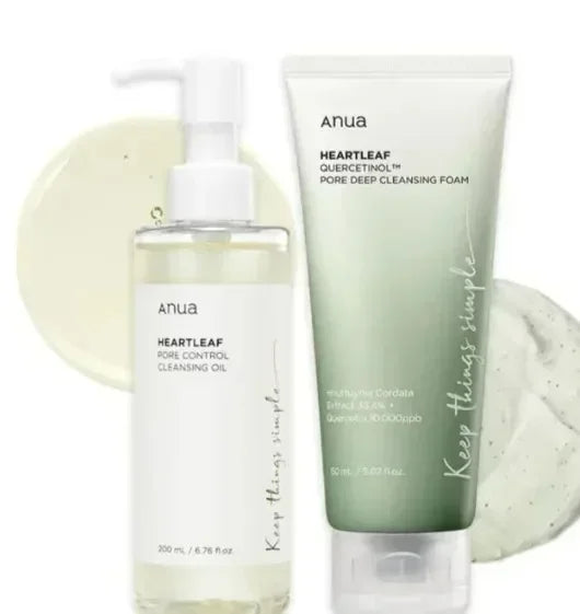 Anua Heartleaf Skin Care Set - 77 Toner  Deep Cleansing Oil - ZOOMNSTORE
