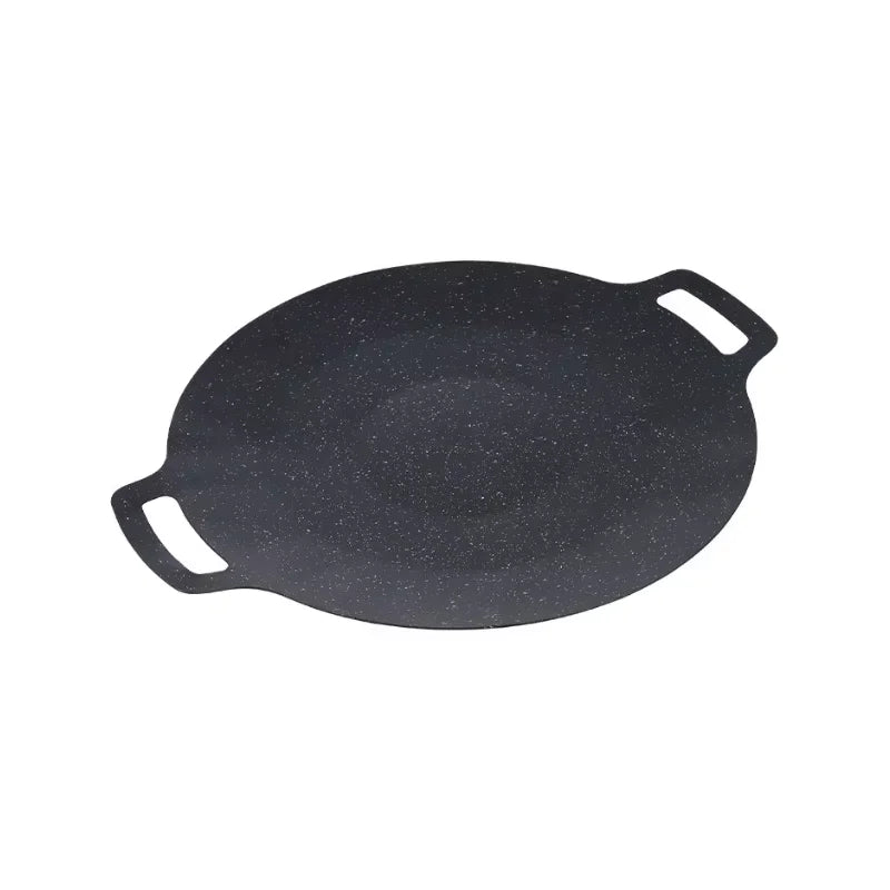 Korean Round Grill Pan - Non Stick Maifan Stone Barbecue Roasting Pan 38cm - ZOOMNSTORE