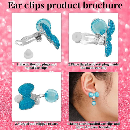 Korean Style Kids Ear Clips - Cute Cartoon Animal No-Piercing Earrings for Girls - ZOOMNSTORE