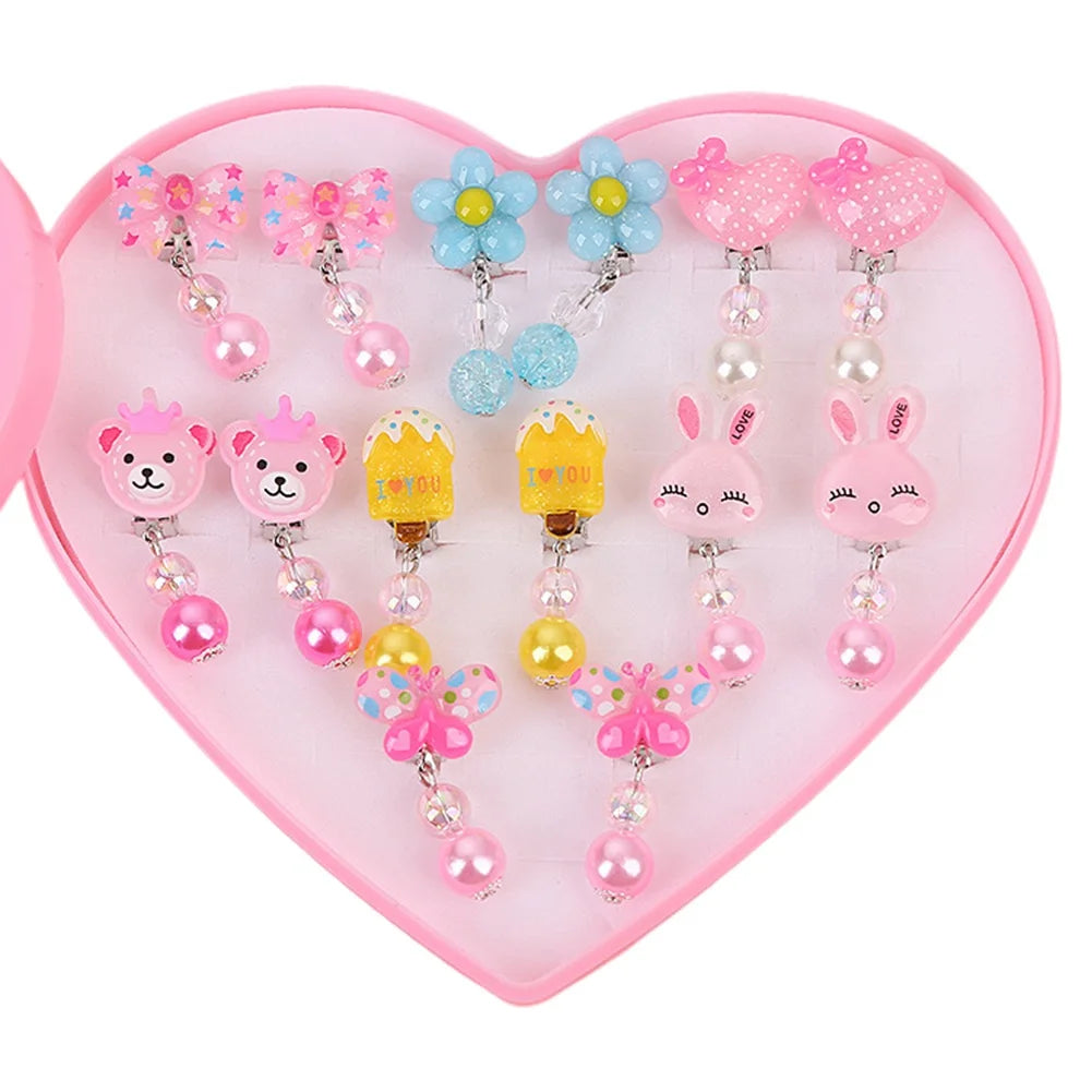 Korean Style Kids Ear Clips - Cute Cartoon Animal No-Piercing Earrings for Girls - ZOOMNSTORE