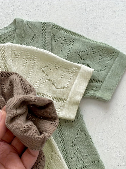 Korean Style Spring and Autumn Clothes Baby Knitted Jumpsuit Super Cute Little Hedgehog 100-Day Knitted Crawling Suit for Going Out - ZOOMNSTORE
