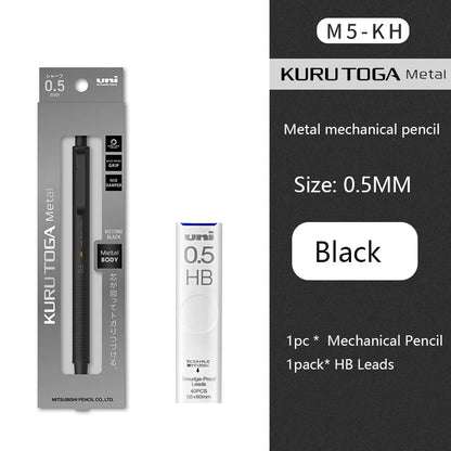 KuruToga Metal Mechanical Pencil - 05mm Rotating Lead for Drawing  Writing - ZOOMNSTORE