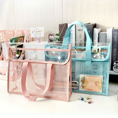 L-Shape Document Organizer – A4 File Folder with Multi-Pocket Zipper Pouch & Handles - ZOOMNSTORE