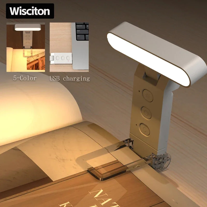 LED Book Light - Portable Clip Reading Lamp with Eye Protection & USB Rechargeable - ZOOMNSTORE