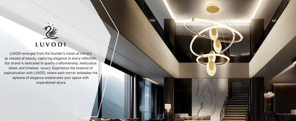 LED Ceiling Chandelier – Modern Pendant Lamp with Multi-Layer LED Rings & Adjustable Chain - ZOOMNSTORE