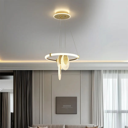 LED Ceiling Chandelier – Modern Pendant Lamp with Multi-Layer LED Rings & Adjustable Chain - ZOOMNSTORE