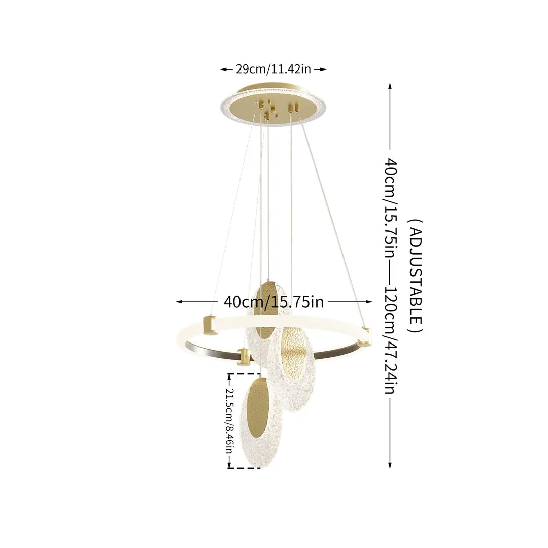 LED Ceiling Chandelier – Modern Pendant Lamp with Multi-Layer LED Rings & Adjustable Chain - ZOOMNSTORE