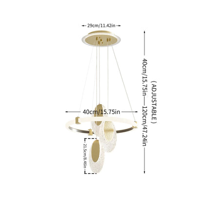 LED Ceiling Chandelier – Modern Pendant Lamp with Multi-Layer LED Rings & Adjustable Chain - ZOOMNSTORE