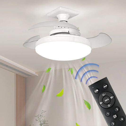 30W LED Ceiling Fan Light with Remote - Dimmable E27 for Living Room  Study 110-265V - ZOOMNSTORE