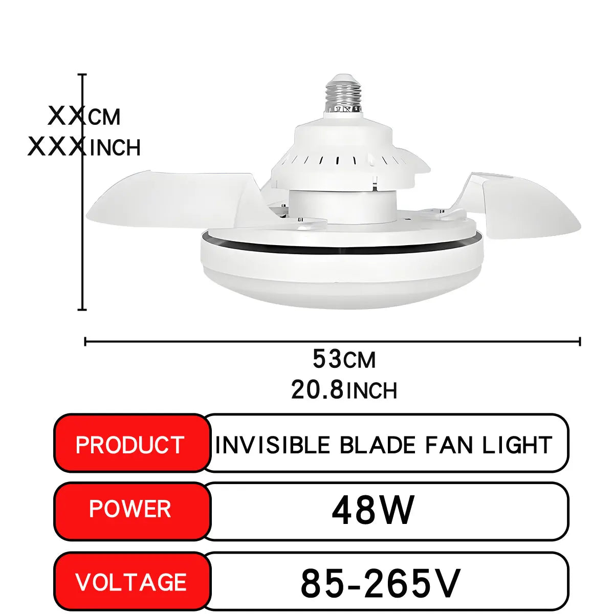 30W LED Ceiling Fan Light with Remote - Dimmable E27 for Living Room  Study 110-265V - ZOOMNSTORE