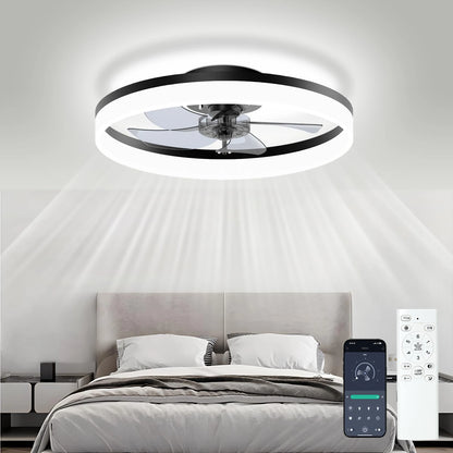 LED Ceiling Fan Light with Remote - Dimmable Chandelier Fan for Living Room and Bedroom - ZOOMNSTORE