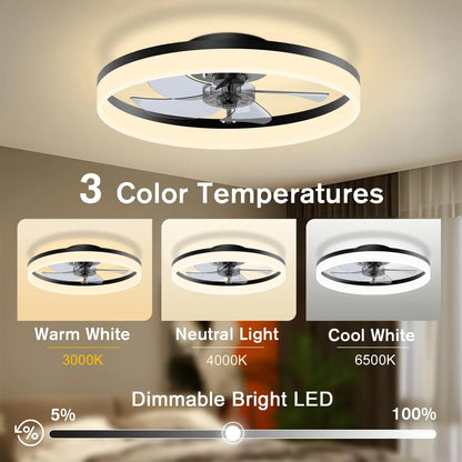 LED Ceiling Fan Light with Remote - Dimmable Chandelier Fan for Living Room and Bedroom - ZOOMNSTORE