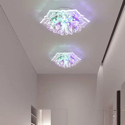 LED Crystal Chandelier - Modern Ceiling Light With Flower Pendant Lamp Design - ZOOMNSTORE