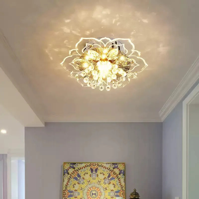 LED Crystal Chandelier - Modern Ceiling Light With Flower Pendant Lamp Design - ZOOMNSTORE