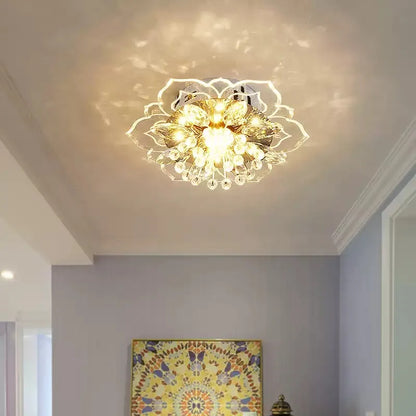 LED Crystal Chandelier - Modern Ceiling Light With Flower Pendant Lamp Design - ZOOMNSTORE