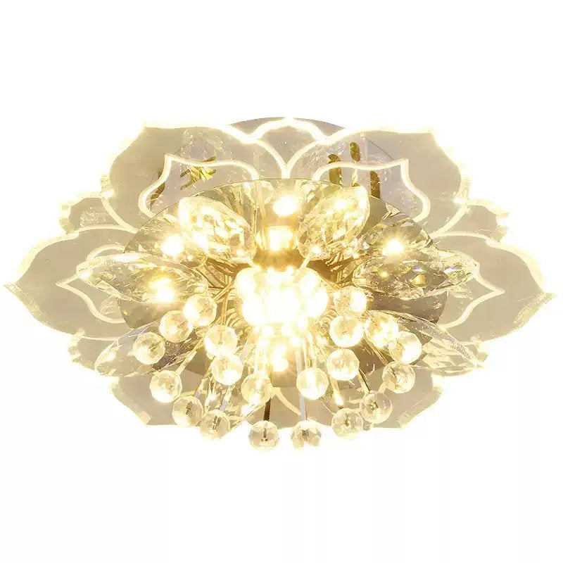 LED Crystal Chandelier - Modern Ceiling Light With Flower Pendant Lamp Design - ZOOMNSTORE