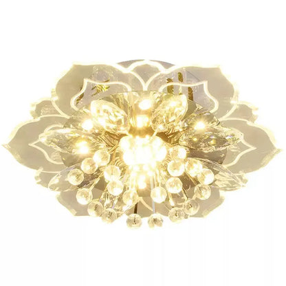 LED Crystal Chandelier - Modern Ceiling Light With Flower Pendant Lamp Design - ZOOMNSTORE