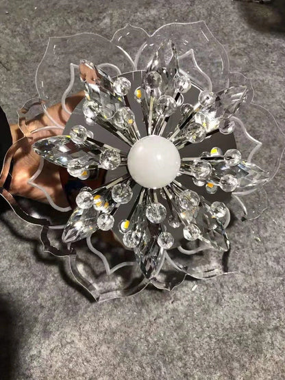 LED Crystal Chandelier - Modern Ceiling Light With Flower Pendant Lamp Design - ZOOMNSTORE