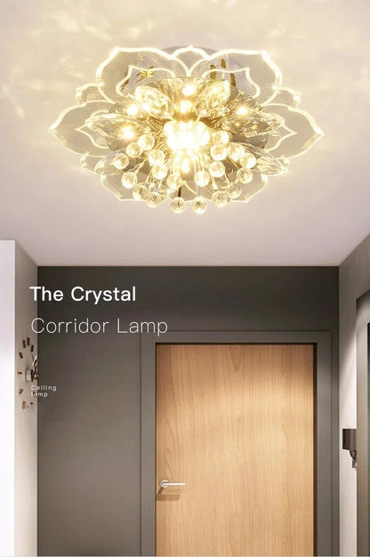 LED Crystal Chandelier - Modern Ceiling Light With Flower Pendant Lamp Design - ZOOMNSTORE