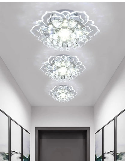 LED Crystal Chandelier - Modern Ceiling Light With Flower Pendant Lamp Design - ZOOMNSTORE