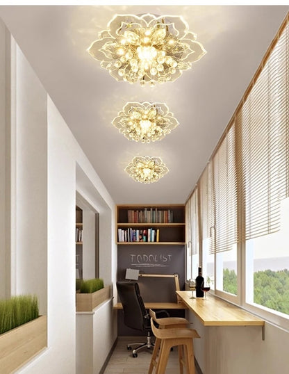 LED Crystal Chandelier - Modern Ceiling Light With Flower Pendant Lamp Design - ZOOMNSTORE