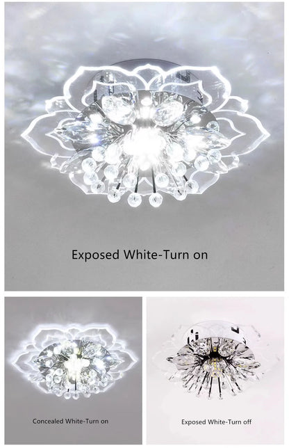 LED Crystal Chandelier - Modern Ceiling Light With Flower Pendant Lamp Design - ZOOMNSTORE