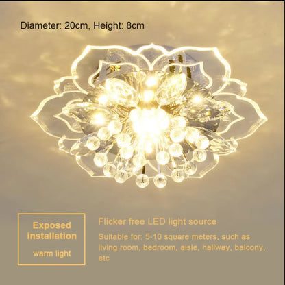 LED Crystal Chandelier - Modern Ceiling Light With Flower Pendant Lamp Design - ZOOMNSTORE